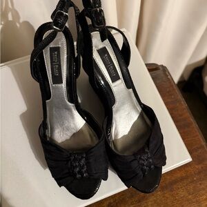 White House Black Market Black Wedge Heels